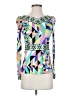 Emilio Pucci 100% Silk Purple Ivory Long Sleeve Silk Top Size S - photo 1