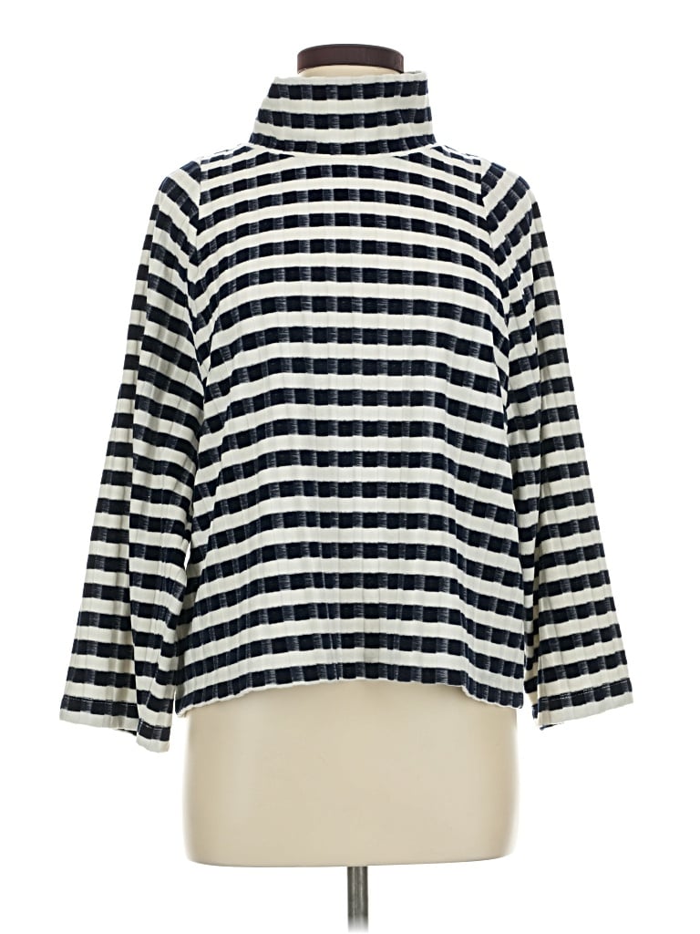 Pre-owned Texture & Thread Madewell 3/4 Sleeve Blouse In Silver