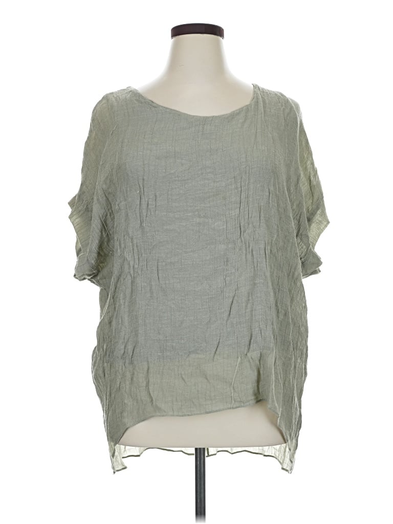 Pre-owned Umgee Short Sleeve Blouse In Gray