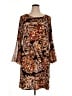 North Style Print Brown Cocktail Dress Size 1X - photo 1