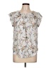 Papaya 100% Polyester Gray Short Sleeve Blouse Size L - photo 1