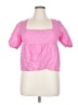 ModCloth 100% Cotton Pink Short Sleeve Blouse Size XL - photo 1