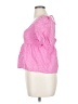 ModCloth 100% Cotton Pink Short Sleeve Blouse Size XL - photo 5