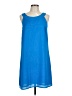 H&M 100% Polyester Solid Blue Casual Dress Size 12 - photo 1