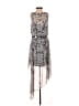 Guess 100% Polyester Animal Print Silver Casual Dress Size S - photo 2