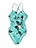 Seafolly Print Teal One Piece Swimsuit Size 12 - photo 1