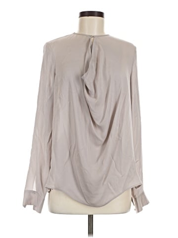 Vince. Long Sleeve Silk Top (view 1)