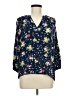 St. John's Bay 100% Rayon Floral Blue 3/4 Sleeve Blouse Size M - photo 1