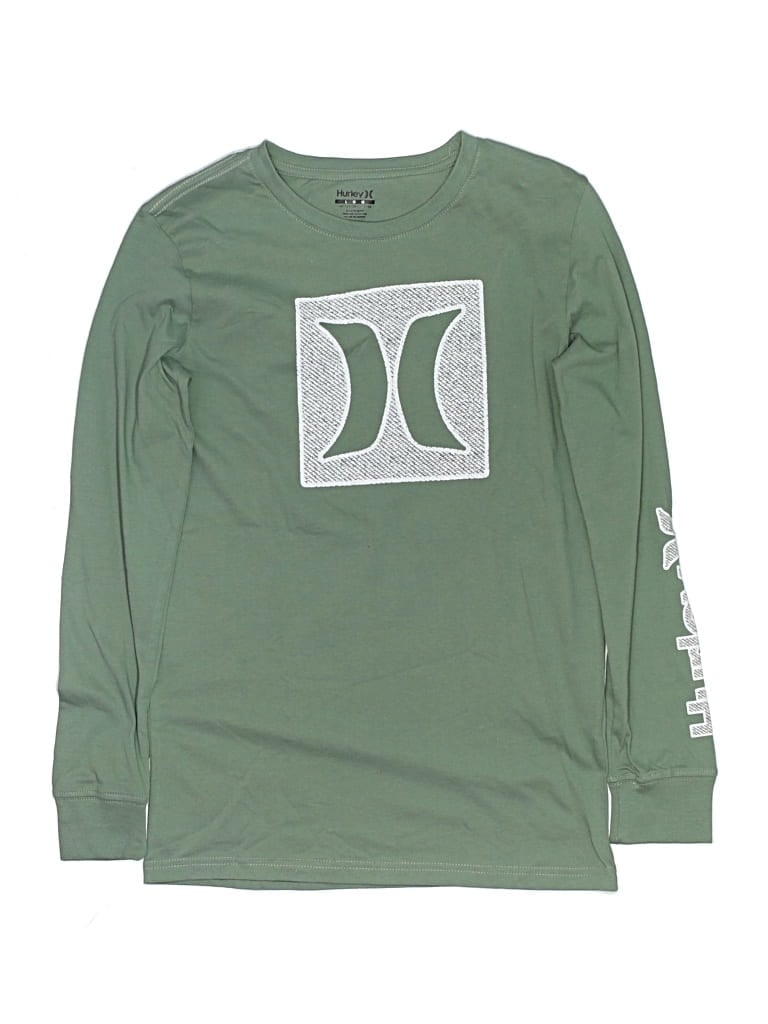 Pre-owned Hurley Kids' Long Sleeve T-shirt In Green