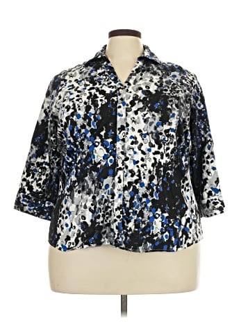 212 Collection 3/4 Sleeve Button-Down Shirt (view 1)