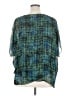 CAbi 100% Polyester Teal Short Sleeve Blouse Size XL - photo 2