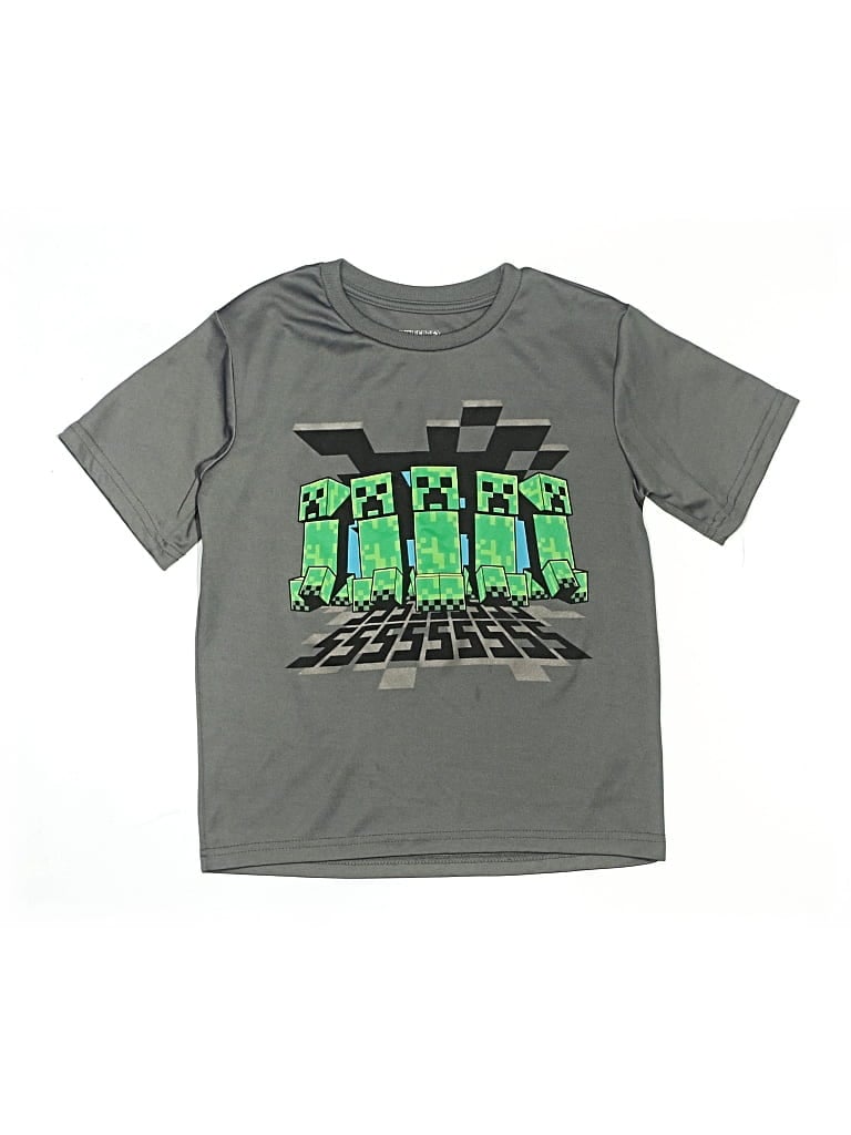 Pre-owned Minecraft Kids' Active T-shirt In Gray