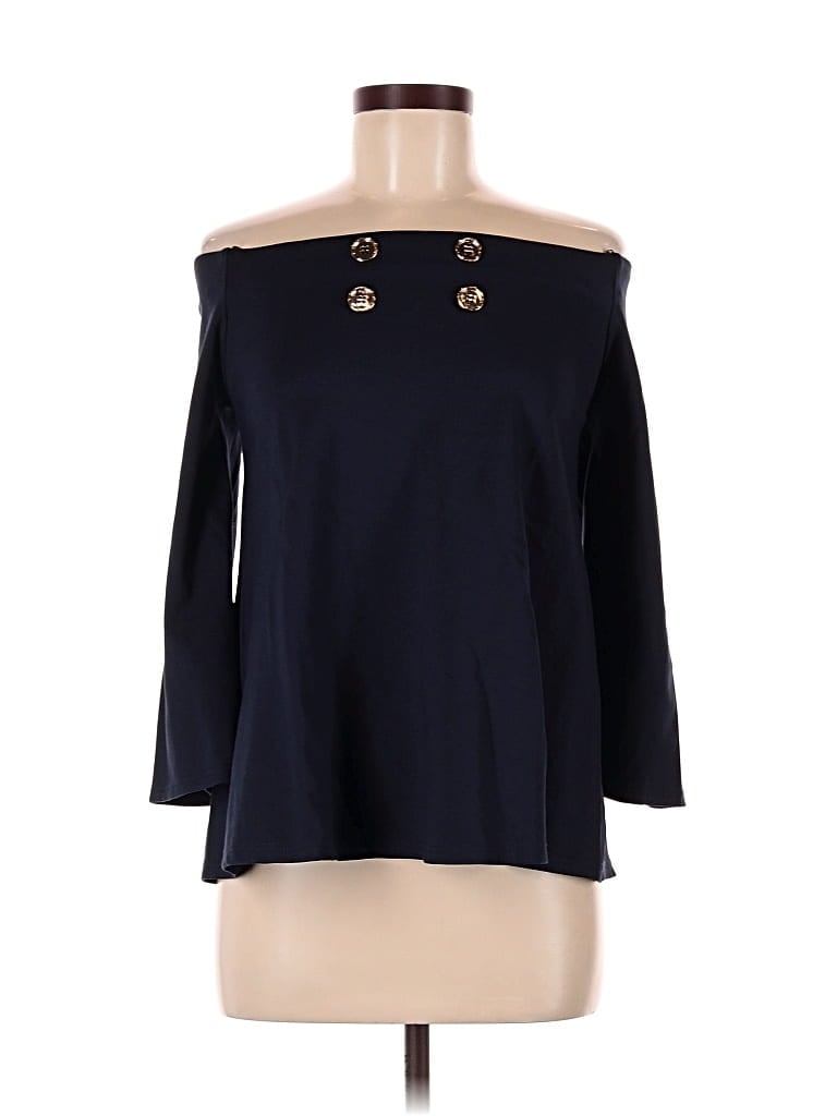 Pre-owned Tuckernuck 3/4 Sleeve Top Blue Boatneck Tops