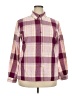 Alfred Dunner Plaid Burgundy Long Sleeve Blouse Size 18 - photo 1