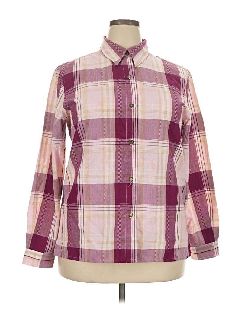 Pre-owned Alfred Dunner Long Sleeve Blouse In Burgundy