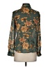 Zara Basic Floral Green Long Sleeve Blouse Size S - photo 2