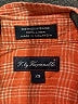 Faconnable Plaid Orange 3/4 Sleeve Button-Down Shirt Size XS - photo 7