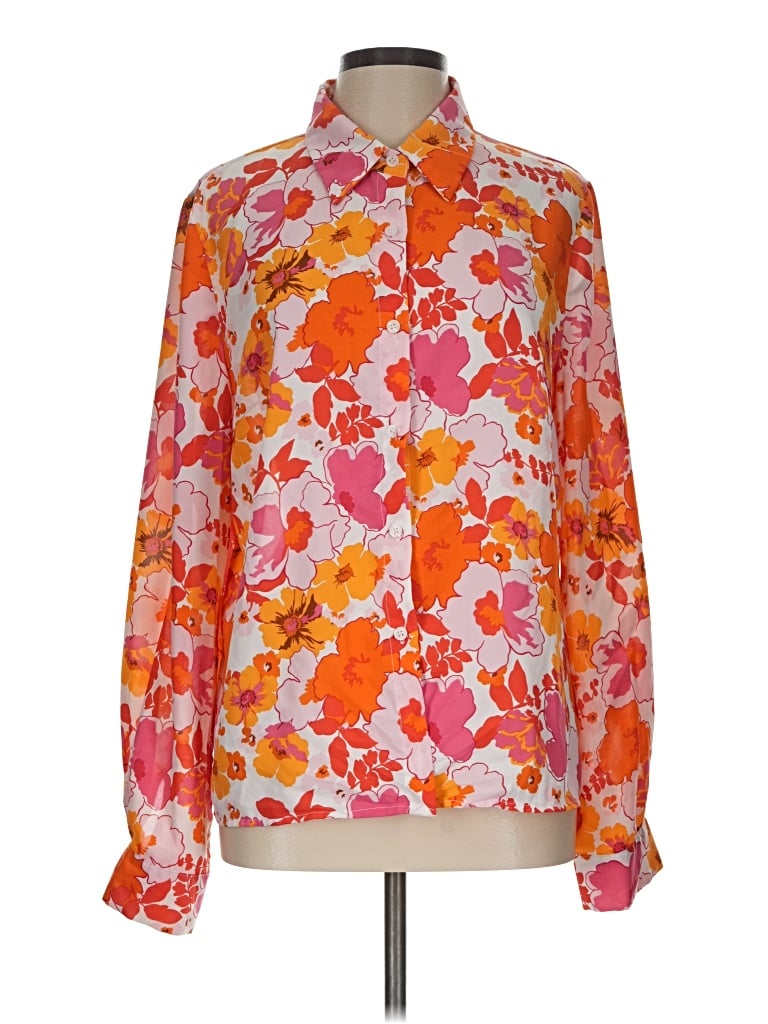 Pre-owned Shein Long Sleeve Blouse In Orange