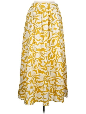 Madewell Linen-Blend Shirred Maxi Skirt in Tropicale Floral (view 1)