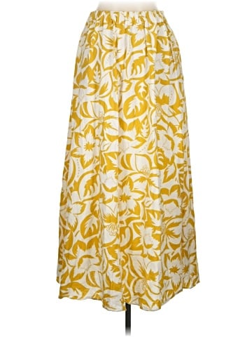 Madewell Linen-Blend Shirred Maxi Skirt in Tropicale Floral (view 2)