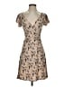 Leifnotes 100% Viscose Print Tan Cocktail Dress Size XS - photo 1
