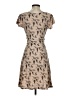 Leifnotes 100% Viscose Print Tan Cocktail Dress Size XS - photo 2