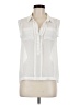 Naked Zebra Ivory Sleeveless Button-Down Shirt Size M - photo 1