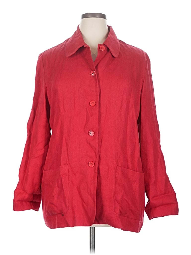 Pre-owned Larry Levine Blazer Jacket In Red