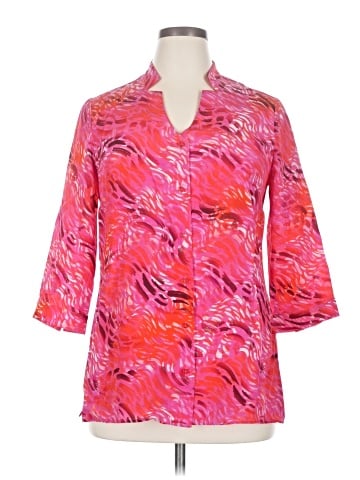 Leggiadro 3/4 Sleeve Silk Top (view 1)