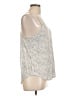 Caslon 100% Linen Silver Sleeveless Top Size L - photo 4