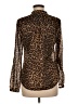 Ann Taylor 100% Polyester Animal Print Brown Long Sleeve Blouse Size 6 - photo 2