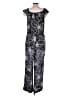 Diane von Furstenberg 100% Viscose Graphic Silver Jumpsuit Size 10 - photo 2