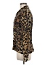 Carlisle 100% Silk Animal Print Brown Long Sleeve Silk Top Size 6 - photo 5