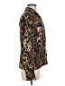 Carlisle 100% Silk Animal Print Brown Long Sleeve Silk Top Size 6 - photo 4