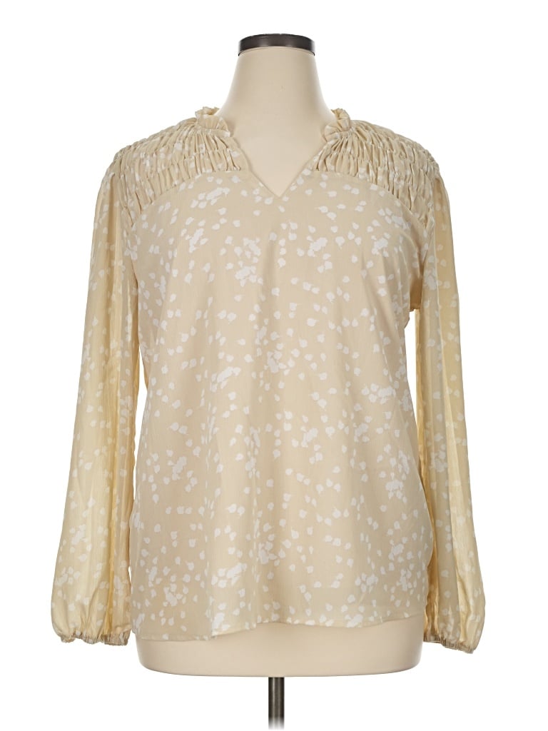 Pre-owned Dokotoo Long Sleeve Blouse In Gold
