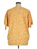 Fun2Fun 100% Polyester Floral Yellow Short Sleeve Blouse Size 1X - photo 2