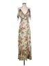ASOS 100% Polyester Floral Tan Cocktail Dress Size 0 - photo 1