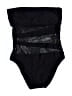 Mossimo 100% Recycled Plastic Graphic Black One Piece Swimsuit Size M - photo 1