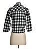 Aqua Checkered-gingham Black 3/4 Sleeve Blouse Size S - photo 2