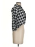 Aqua Checkered-gingham Black 3/4 Sleeve Blouse Size S - photo 4