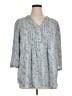Rose + Olive 100% Polyester Blue 3/4 Sleeve Blouse Size 1X - photo 1
