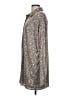 Flat White Metallic Silver Long Sleeve Blouse Size L - photo 5