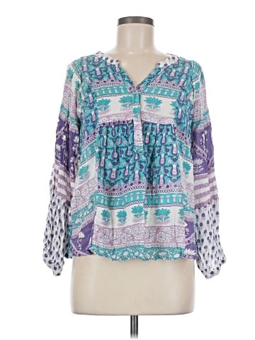 Blue Boheme 3/4 Sleeve Blouse (view 1)