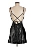 Topshop 100% Polyester Metallic Black Cocktail Dress Size 6 - photo 2