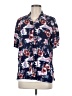 Bill Blass 100% Rayon Floral Blue Short Sleeve Blouse Size M - photo 1