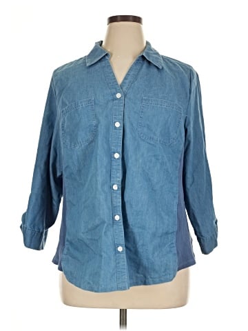 Croft & Barrow 3/4 Sleeve Button-Down Shirt (view 1)