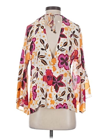 Ideology 3/4 Sleeve Silk Top (view 1)