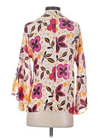 Ideology 3/4 Sleeve Silk Top (view 2)