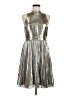 Ann Taylor 100% Polyester Metallic Silver Cocktail Dress Size 8 Petite - photo 1