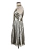 Ann Taylor 100% Polyester Metallic Silver Cocktail Dress Size 8 Petite - photo 5
